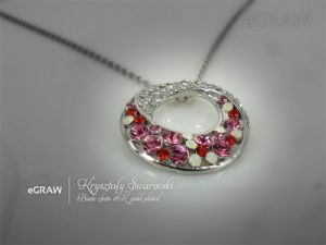 Wisiorek naszyjnik z różowymi kryształami Swarovski