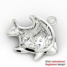 Charms rybka z kamieniami Swarovski srebro 925 H-97