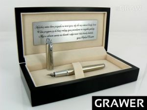 Pióro wieczne Parker IM Brushed CT GRAWER DREWNIANE ETUI LUX