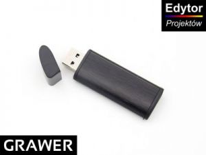 Pendrive czarno-czarny 8 GB Pamięć USB prezent z GRAWEREM