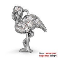 Charms czapla z kamieniami Swarovski srebro 925 H-96