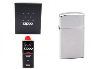 Zapalniczka Zippo Slim Brushed Chrome GRAWER benzyna