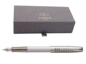 Parker SONNET CT 18k. Pióro wieczne Metal&Pear w eleganckim etui Parker GRAWER