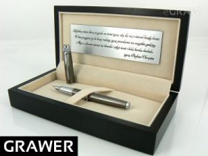 Pióro Parker IM Gun Metal CT GRAWER DREWNIANE ETUI LUX