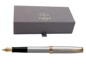 Parker SONNET GT Pióro wieczne Stainless Steel w eleganckim etui GRAWER