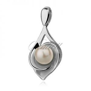 Zawieszka srebrna pr.925 perła - Prasowana Muszla - Perłowa