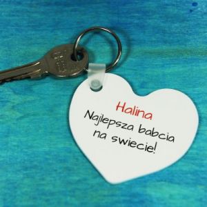 Najlepsza babcia - brelok do kluczy - Brelok do kluczy: serce