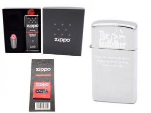 Zapalniczka ZIPPO z1610 Slim High Polish Chrome Pudełko Akcesoria GRAWER