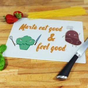 Eat good & feel good - deska do krojenia - Deska szklana 25 na 20 cm