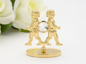 Bliźnięta zodiak figurka z kryształami Swarovski GRAWER prezent