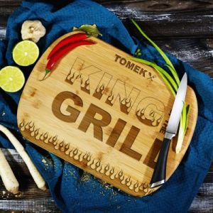 King of the Grill - deska do krojenia z grawerem - Deska bambusowa