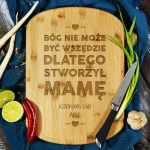 Mama - deska do krojenia z grawerem - Deska bambusowa