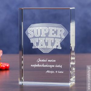 Odznaka 3D »Super Tata« • personalizowana statuetka 3D • GRAWER 3D