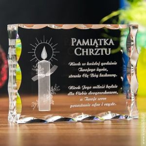 Pamiątka Chrztu »Świeca 3D« duża • statuetka 3D personalizowana