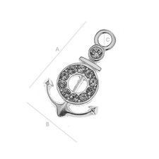 Charms Kotwica z kamieniami Swarovskiego, srebro 925 S-CHARM 108