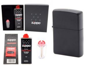 Zestaw Zapalniczka ZIPPO 218 Black Benzyna Grawer