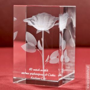 RÓŻA 3D Namiętności ♥ personalizowana statuetka 3D średnia • GRAWER 3D