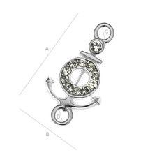 Charms Kotwica z kamieniami Swarovskiego, srebro 925 S-CHARM 109