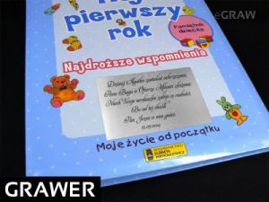 Mój Pierwszy Rok Pamiątka na Chrzest z Grawerem