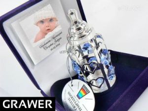 Butelka smoczek Swarovski pamiątka chrztu GRAWER