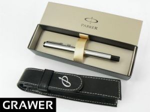 PARKER Vector Pióro wieczne stalowe skóra GRAWER - z etui Parker \ z grawerowaniem