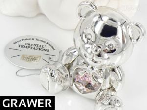 Miś swarovski Pamiątka z Chrztu na chrzest GRAWER