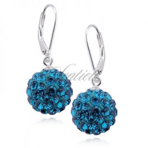 Kolczyki kulki 12mm blue zircon - Blue zircon